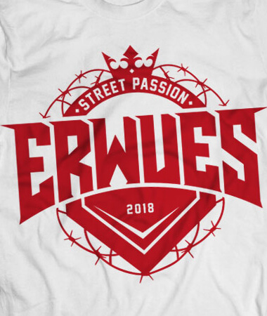 ERWUES logo at the Tshirt presentation.