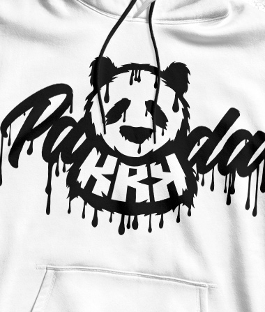 Panda logo at the hoodie presentation.