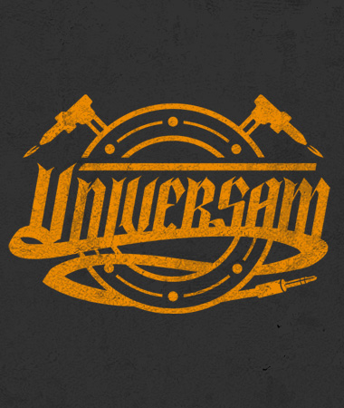 Universam logo at the T-shirt presentation.