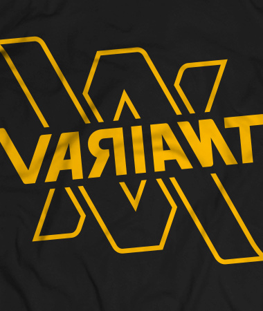 Variant logo at the T-shirt presentation.